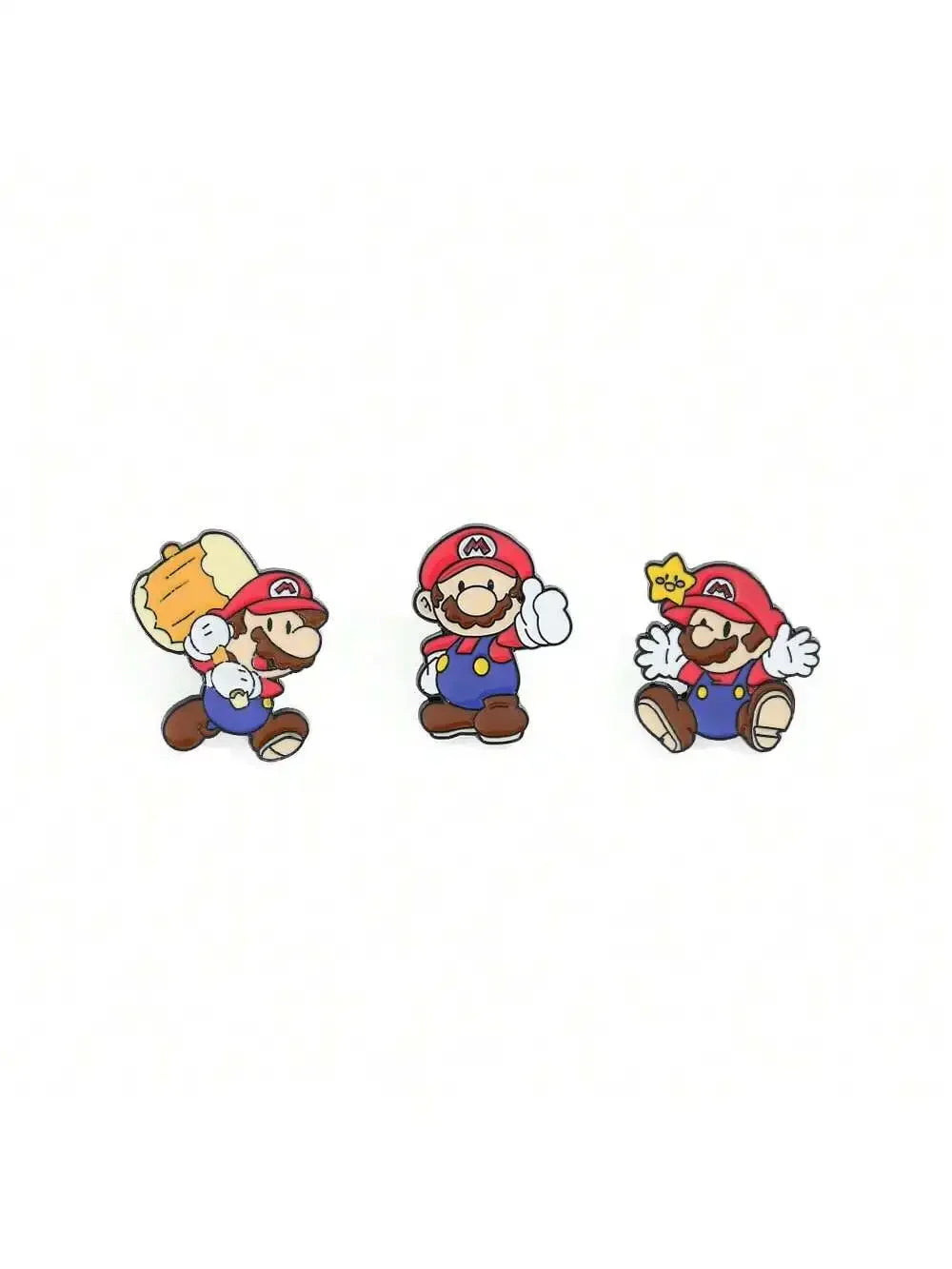 3/6 pcs Classic Game Super Mario Bros Enamel Lapel Pins Cartoon Mario Bros Brooch for Backpack Badge Pins Accessories Kawaii Side