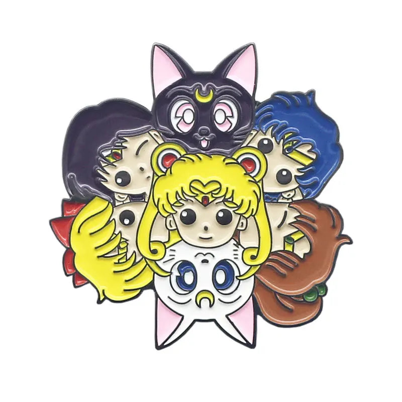 Kawaii Anime Girls Sailor Enamel Pin