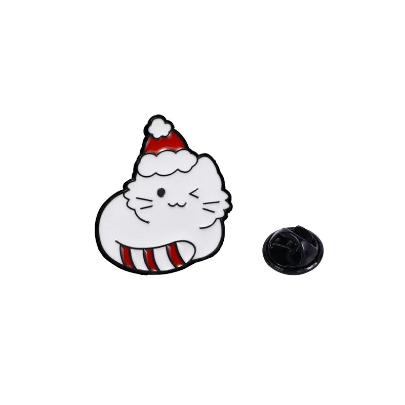 Cute Christmas Enamel Pin Kawaii Side