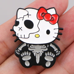 Kawaii Halloween Kat Emaille Pin