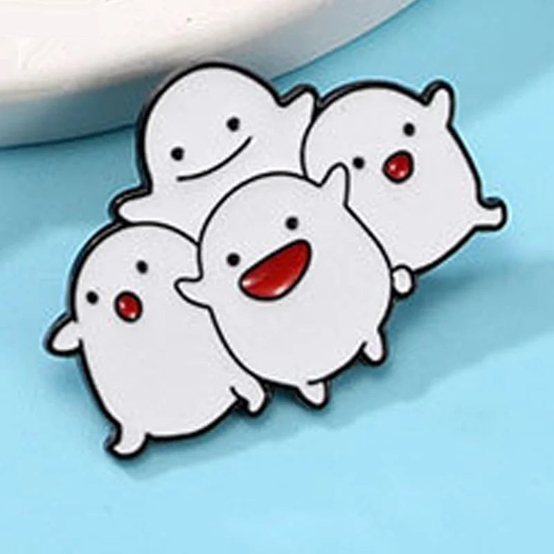 Fun White Ghost Enamel Pin