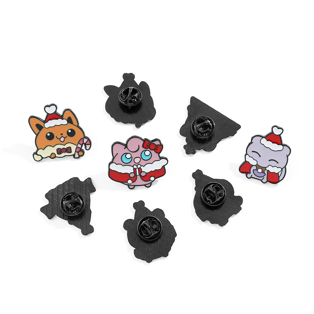 Kawaii Poke Christmas Enamel Pin Kawaii Side