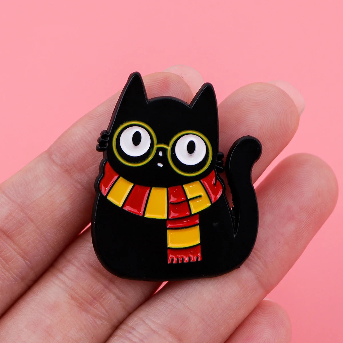 Harry Kitten Enamel Pin Kawaii Side