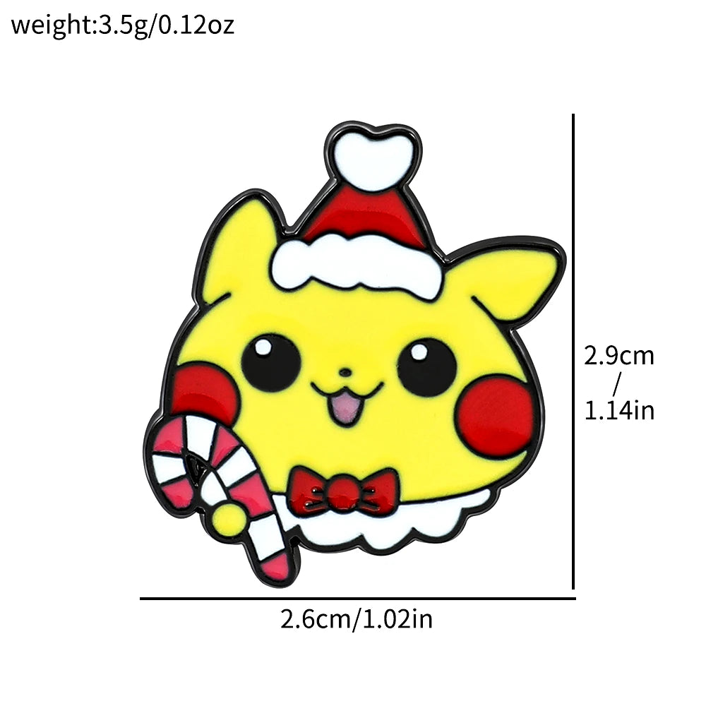 Kawaii Poke Christmas Enamel Pin Kawaii Side