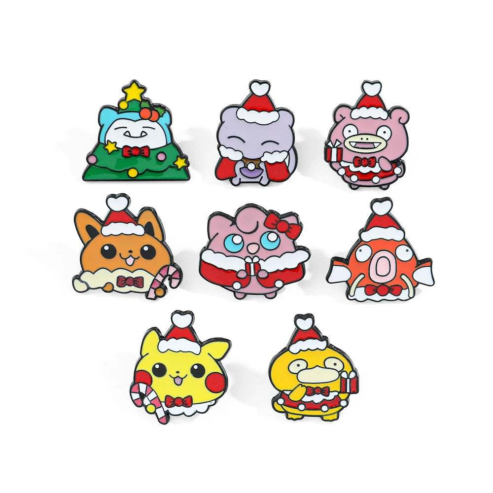 Kawaii Poke Christmas Enamel Pin Kawaii Side