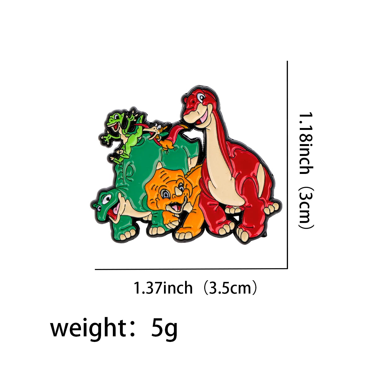 Anime Movie Enamel Pin Cute Dinosaur Brooch Pines Lapel Pins Badge on Backpack Clothes Accessories Animal Jewelry Kids Gift Kawaii Side