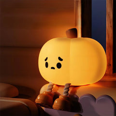 Cute Pumpkin Halloween Night Lights blød silikone