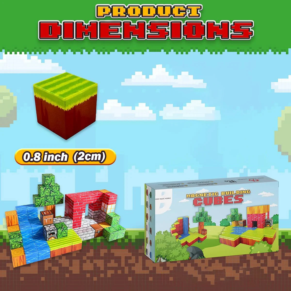 Various Biomes and Scenarios Magnetic Building Blocks