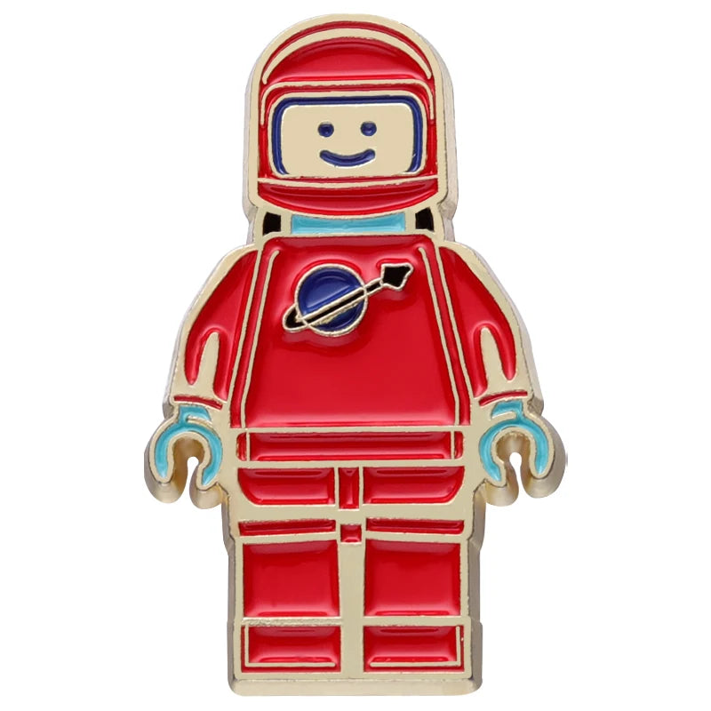 Space Astronauts Robot Enamel Pins Cute Planet Astronaut Metal Brooches Lapel Badge Backpack Clothes Jewelry Accessories Pin Kawaii Side