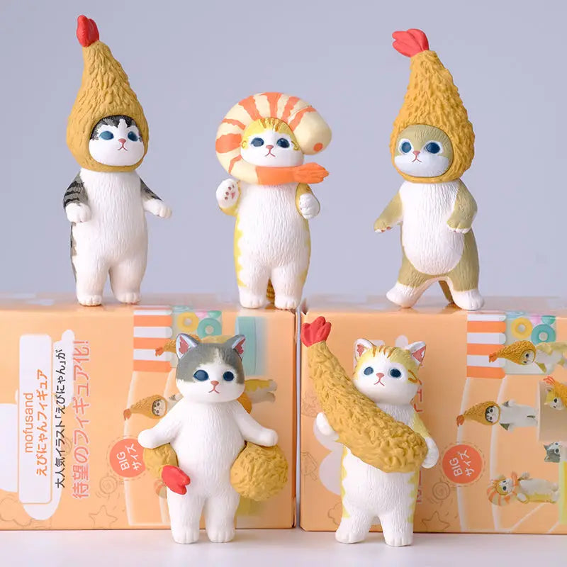 Kawaii Cats Action Figure - Fried Shrimp Cats Kawaii Side