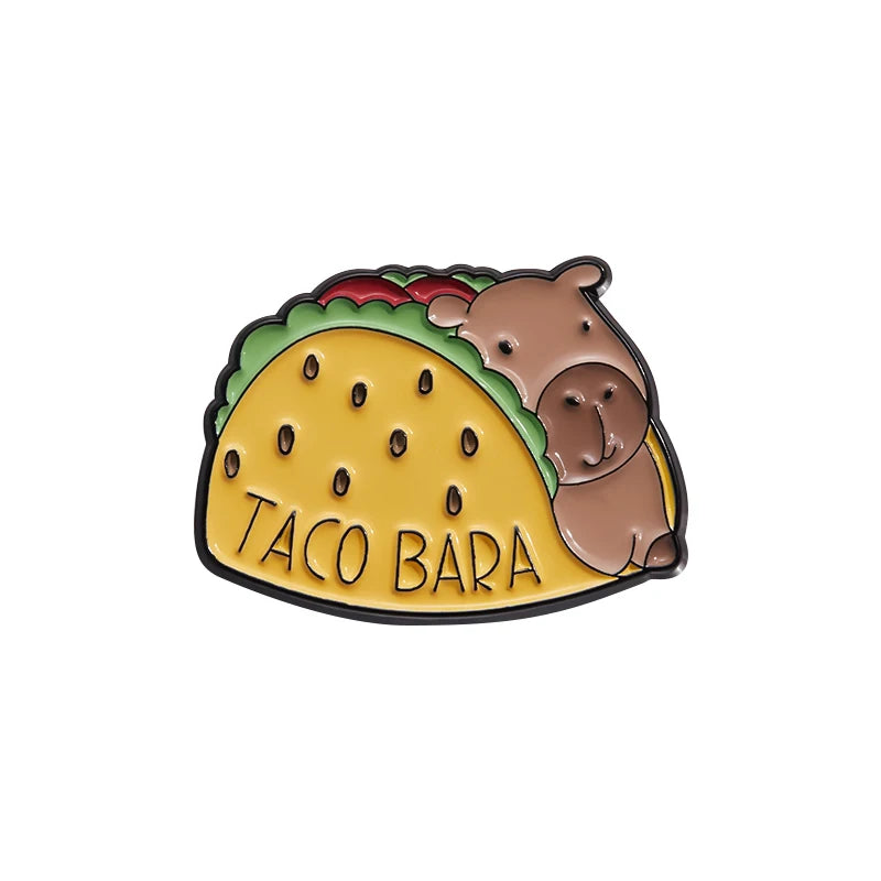 Cartoon Cute Capybara Brooch Enamel Pins Custom Funny Hippopotamus Metal Lapel Badge Clothes Backpack Accessories Jewelry Gift Kawaii Side