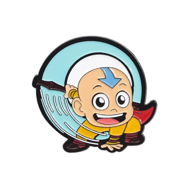 Creative Anime Enamel Pins The Last Airbender Cartoon Brooch Badge Cute Backpack Pin Metal for Kids Jewelry Decoration Gifts Kawaii Side