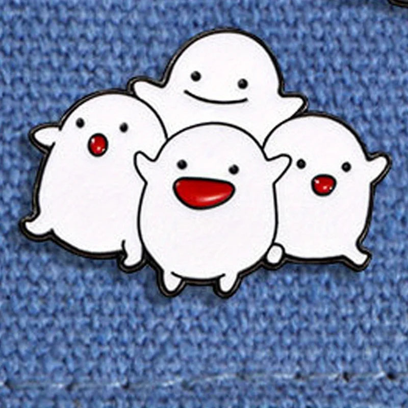 Fun White Ghost Enamel Pin