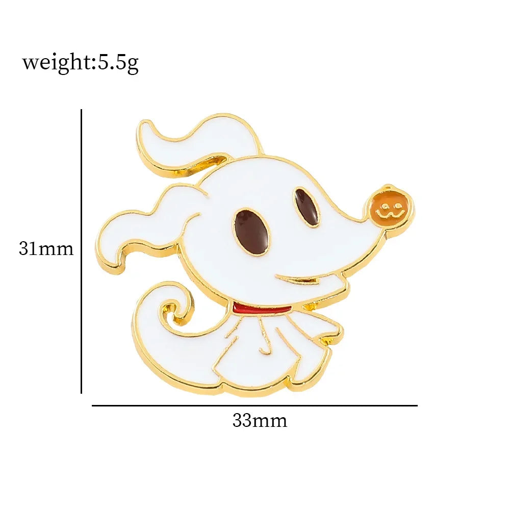 Nightmare Before Christmas Enamel Pin Cartoon Jack Sally Character Halloween Brooch for School Bags Apparel Accessories Jewelry Kawaii Side