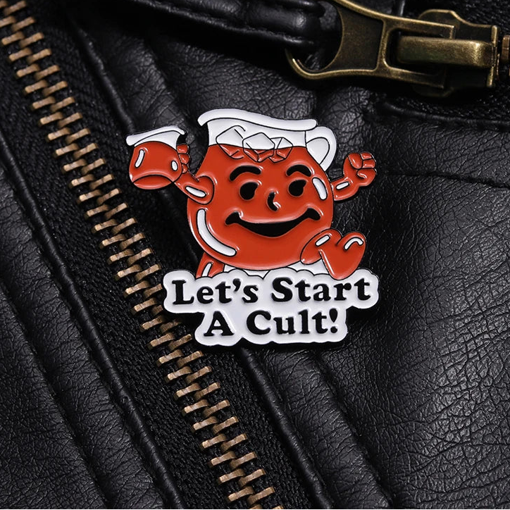 Lets Start A Cult Enamel Pin Anti Cult Slogans Brooch Lapel Backpack Badges Fun Prompts Jewelry Gifts For Best Friedns Kawaii Side