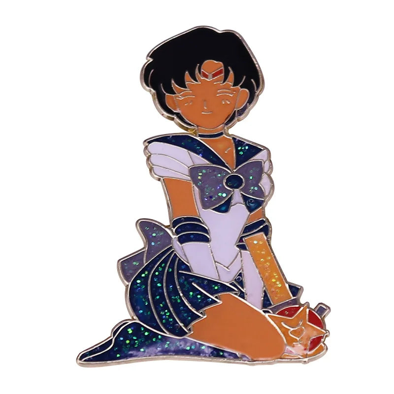 Cute Sailor Girls Anime Enamel Pin