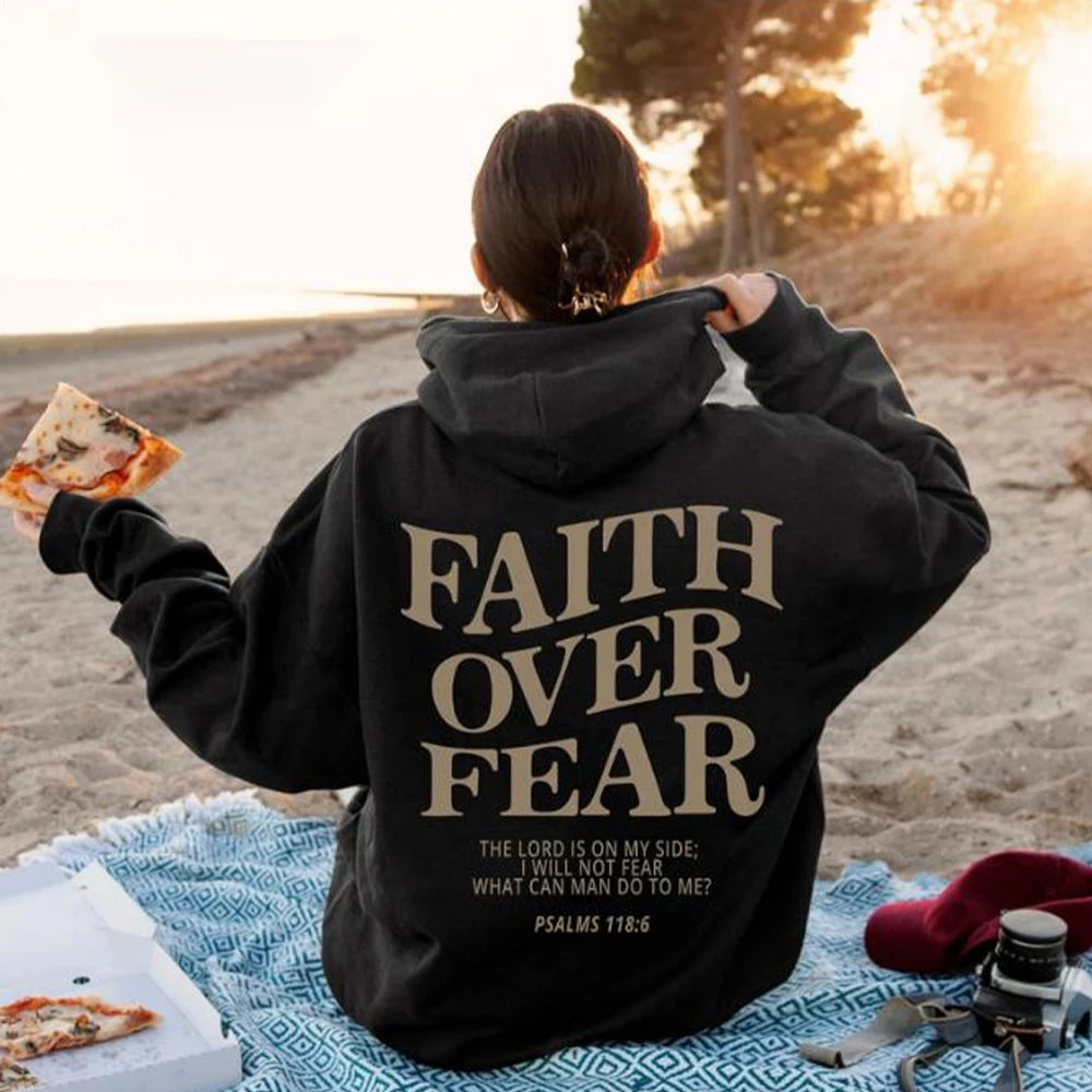 Faith Over Fear Hoodie Kawaii Side