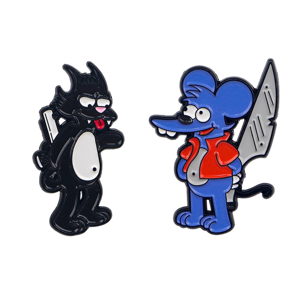 The Itchy & Scratchy Show Enamel Pin