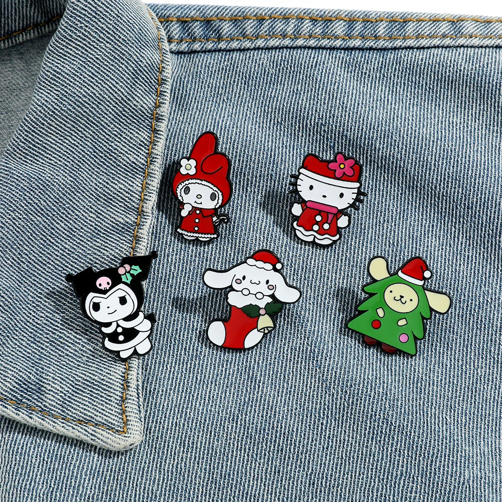 Kawaii Christmas Enamel Pin Kawaii Side