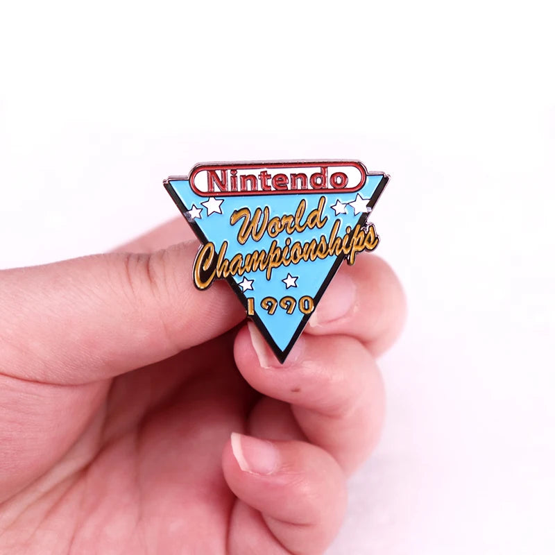 1990 World Championships Brooch Enamel Pin Game Lover Jewelry Gift Kawaii Side