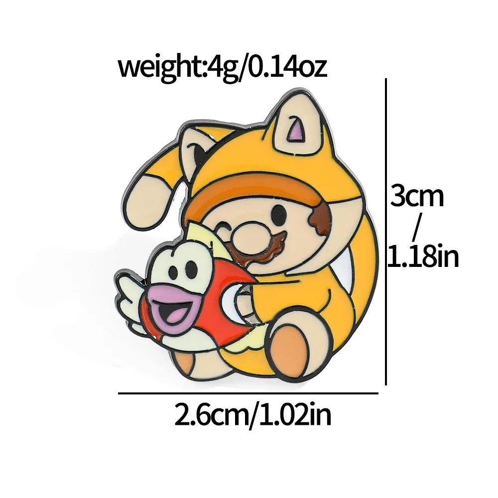 3/6 pcs Classic Game Super Mario Bros Enamel Lapel Pins Cartoon Mario Bros Brooch for Backpack Badge Pins Accessories Kawaii Side