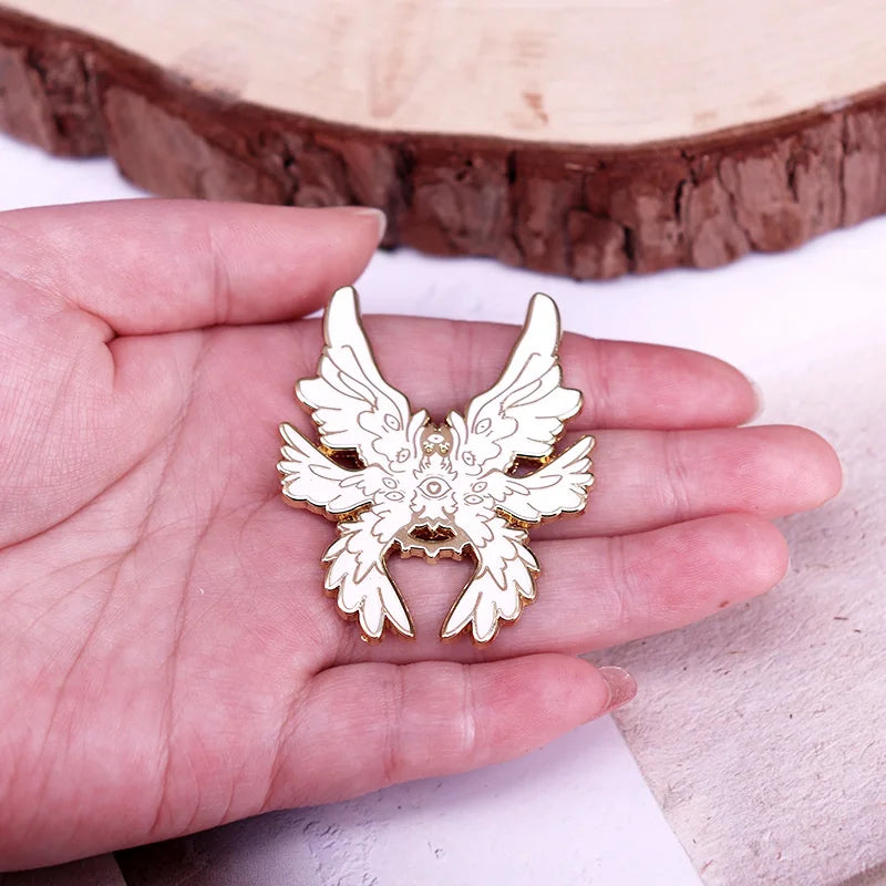 Seraph Angel Enamel Pin Seraphiel Badge Seraphim Brooch Christian Mythology Jewelry Decora Kawaii Side