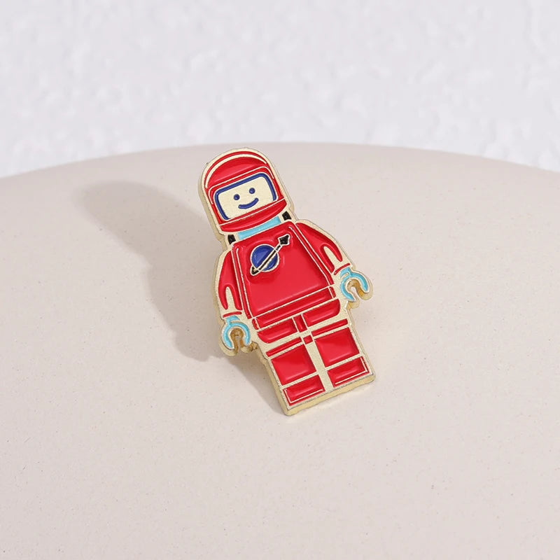 Space Astronauts Robot Enamel Pins Cute Planet Astronaut Metal Brooches Lapel Badge Backpack Clothes Jewelry Accessories Pin Kawaii Side