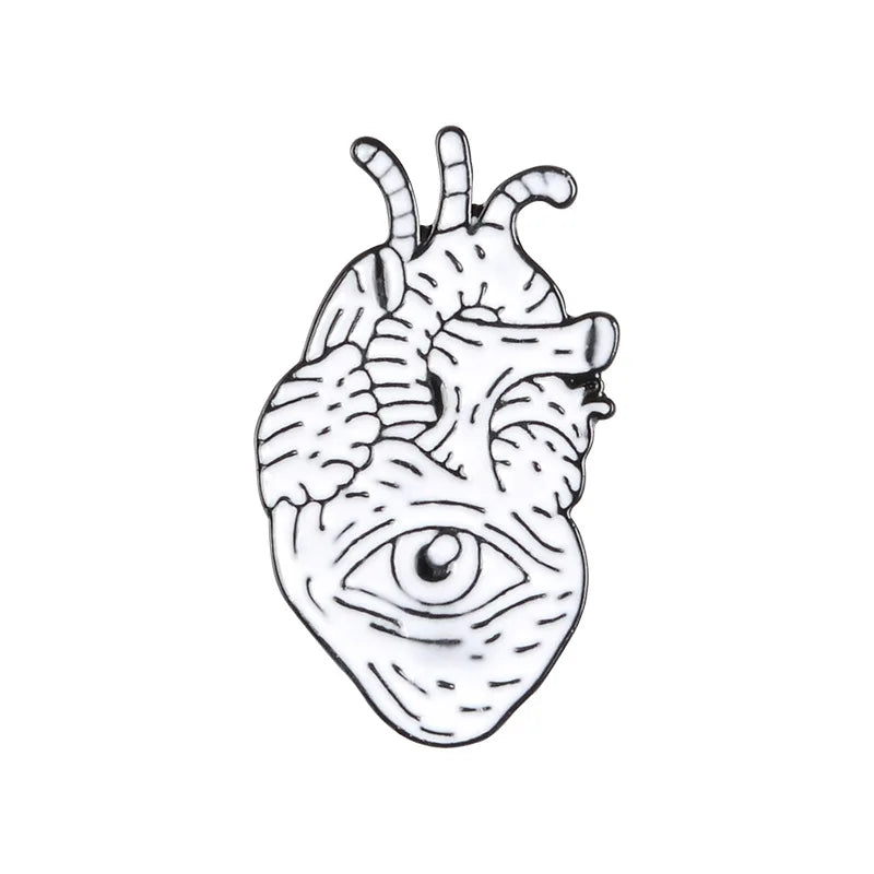 Art Heart Organs Enamel Pin