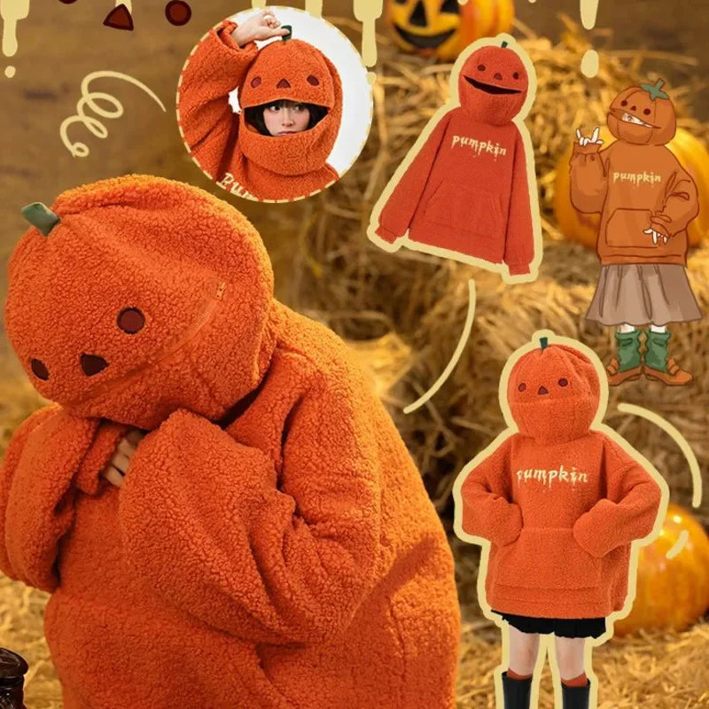 Halloween Pumpkin Hoodie Kawaii Side