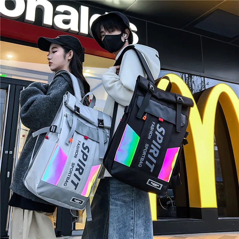 Techwear Reflective Backpack Kawaii Side