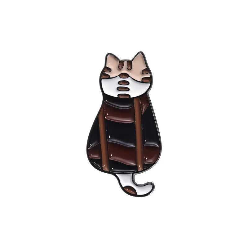 Cartoon Music Guitar Cat Brooch Enamel Pin Cute Kitten Animal Brooches Backpack Lapel Metal Badge Jewelry Gifts for Friends Kawaii Side