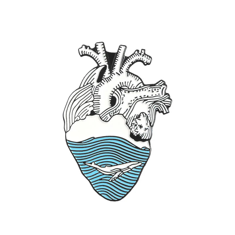 Art Heart Organs Enamel Pin