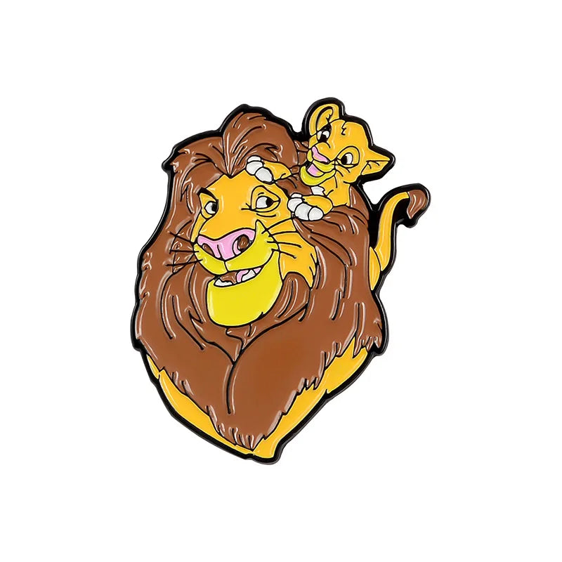 Disney The Lion King Cartoon Movie Brooch Pins for Backpack Hat Clothes Cute Lion Enamel Metal Lapel Badges Accessories Gifts Kawaii Side