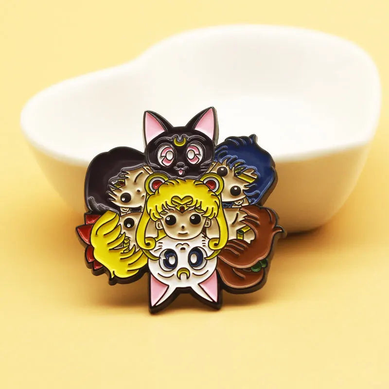 Kawaii Anime Girls Sailor Enamel Pin