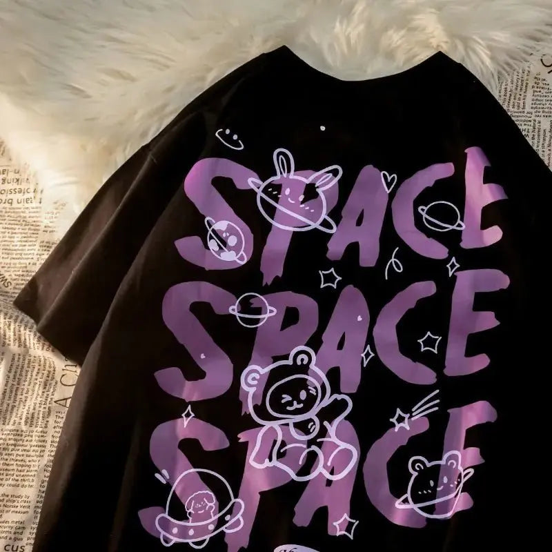 Space Bunny Oversized T-Shirt - Kawaii Side