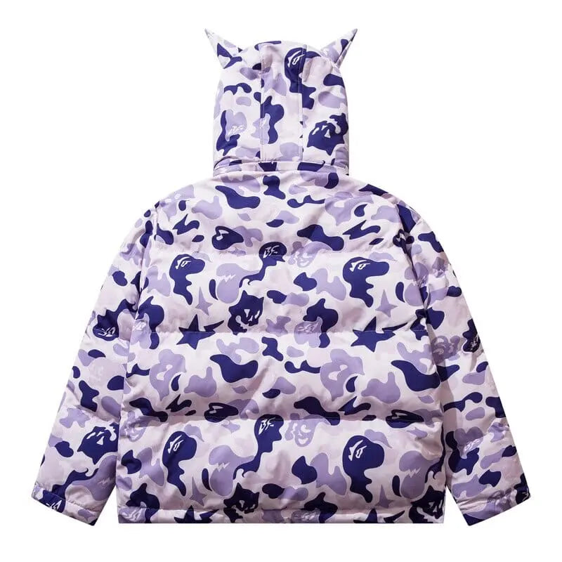 Streetwear Camouflage Puffer Jacket - Kawaii Side