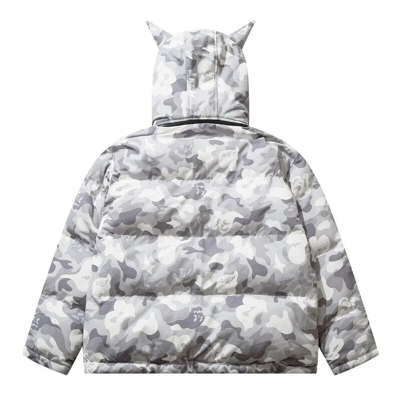 Streetwear Camouflage Puffer Jacket - Kawaii Side