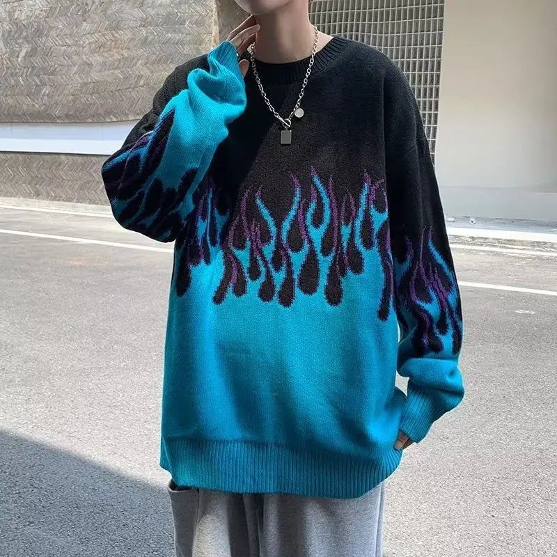 Streetwear Flames Sweater - Kawaii Side