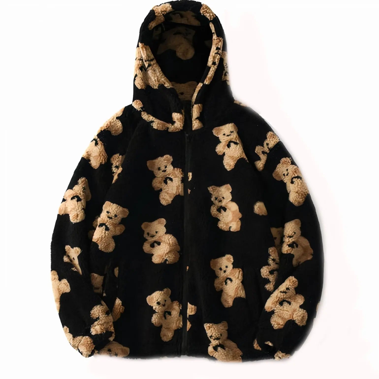 Teddy Bear Sherpa Hoodie Kawaii Side