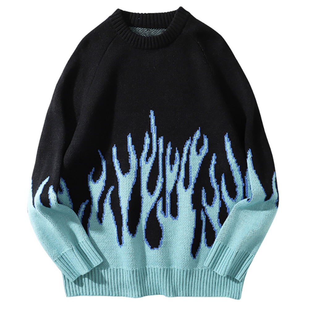 Maglione con fiamme streetwear