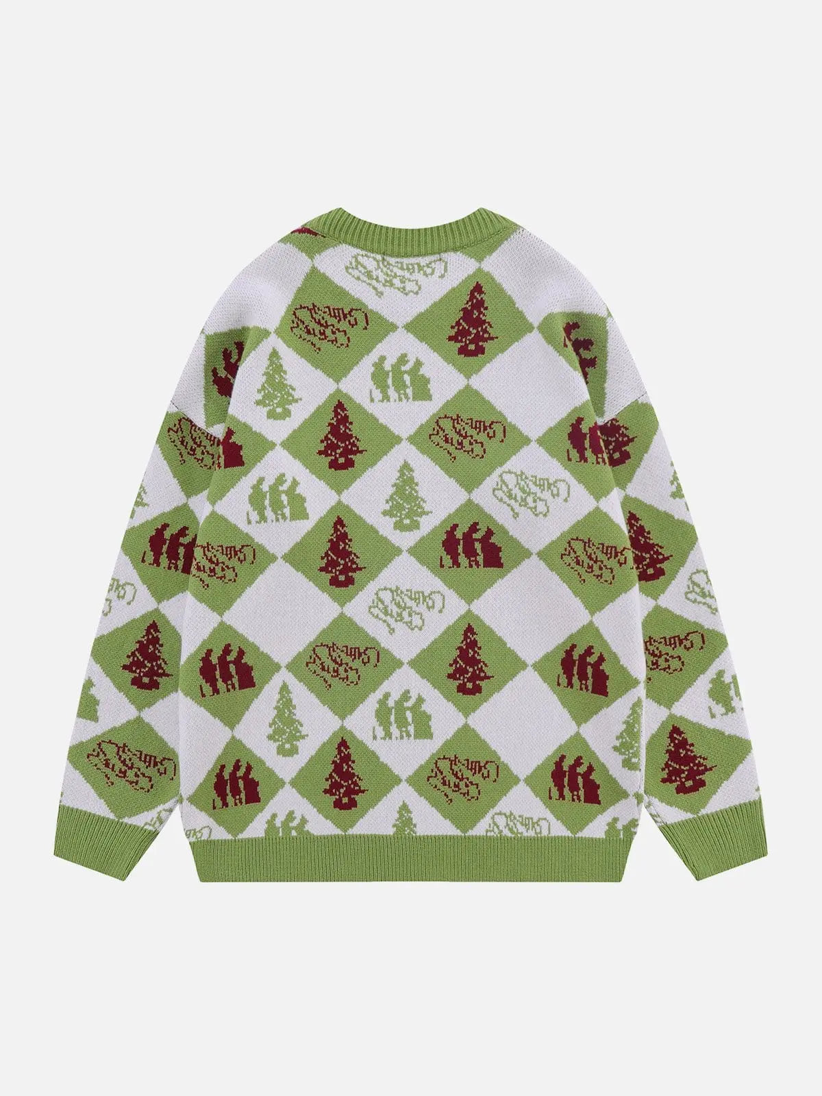 Vintage Rhombus Christmas Knit Sweater - Kawaii Side