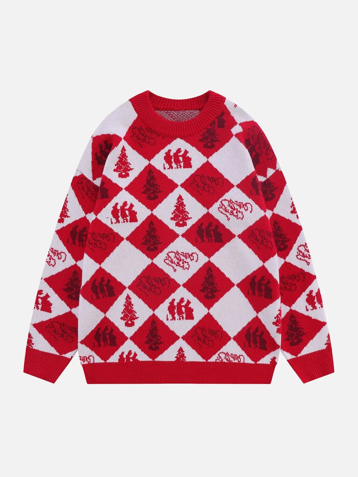 Vintage Rhombus Christmas Knit Sweater - Kawaii Side