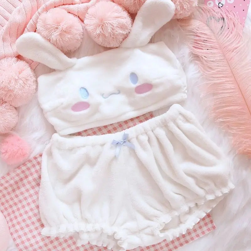 White Women's Sexy Pajamas - Kawaii Side