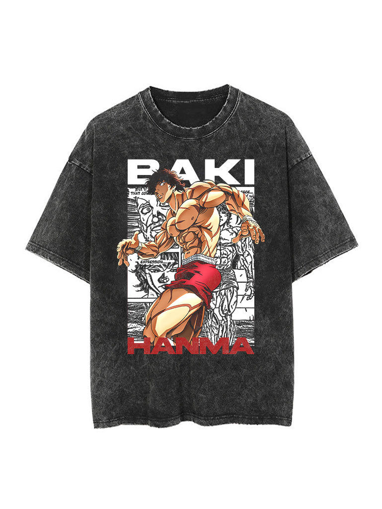 BAKI HANMA PANEL VINTAGE TEE Kawaii Side