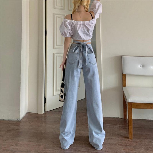 Pantaloni in denim retrò a vita alta