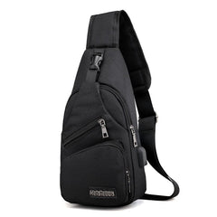 Angry Bag - Mochila de Ombro Transversal com USB Casual Pequena 0296 La Capivara Preto 8 Polegadas 