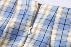 Korean Split Mini Plaid Skirt with Shorts