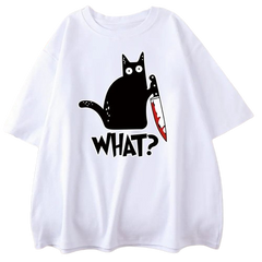 Black Cat "What" T-Shirt