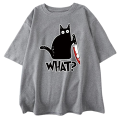 Black Cat "What" T-Shirt