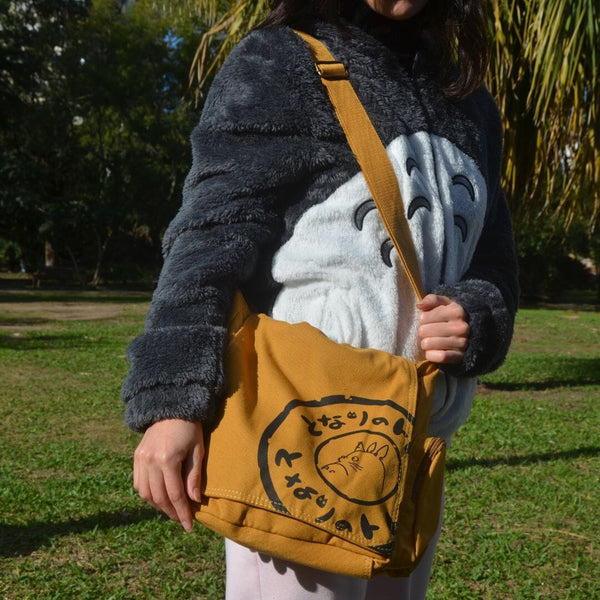 Bolsa de Ombro Meu Amigo Totoro Ghibli Kawaii Bolsas e Mochilas Escala GatoGeek 